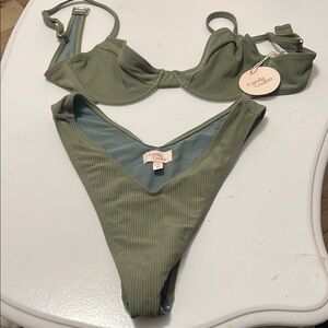 Camila Coelho Olive Green Bikini Set